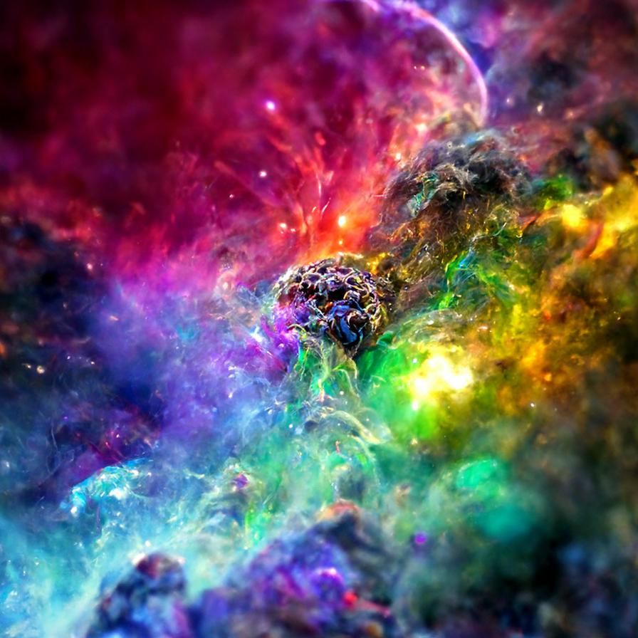 Colorful Nebula with Intricate Details in HDR