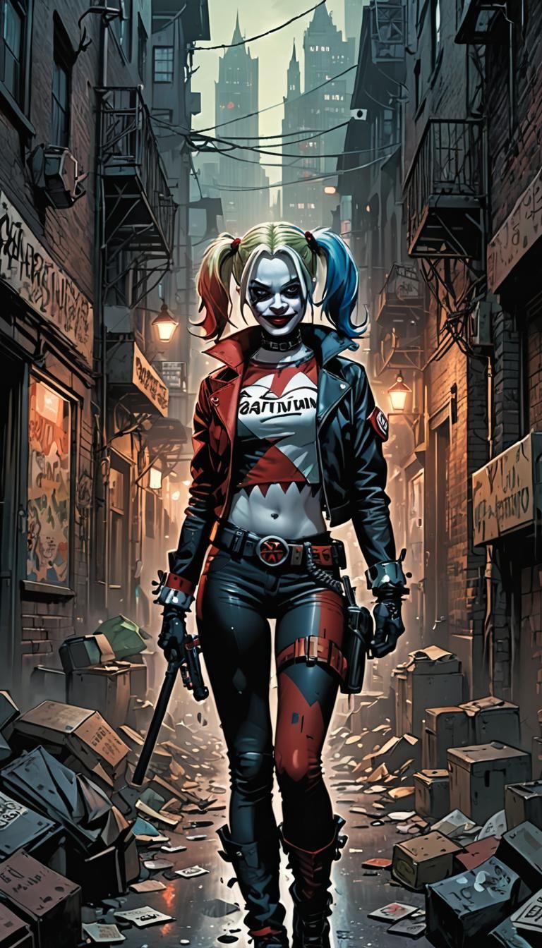 Harley Quinn in Dark Gotham City