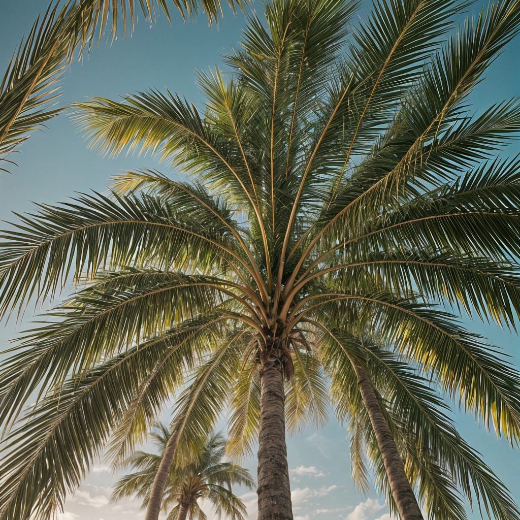 Tropical Island Palm Tree in Cinematic Style