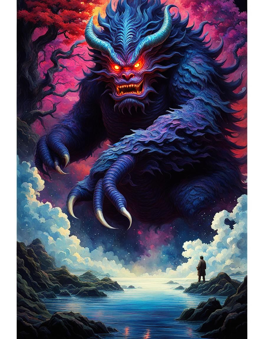 Existential Monster in Japanese Art Style