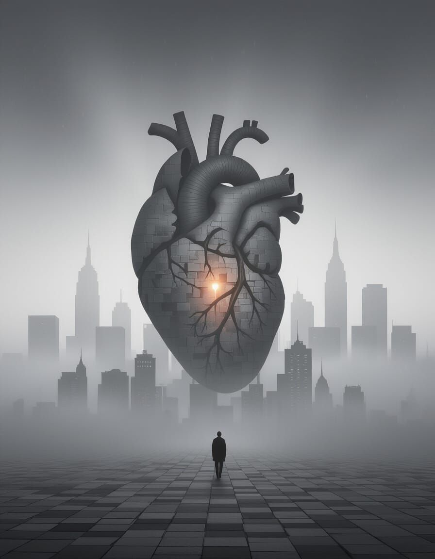 Surreal City of Veins Rises from Fog