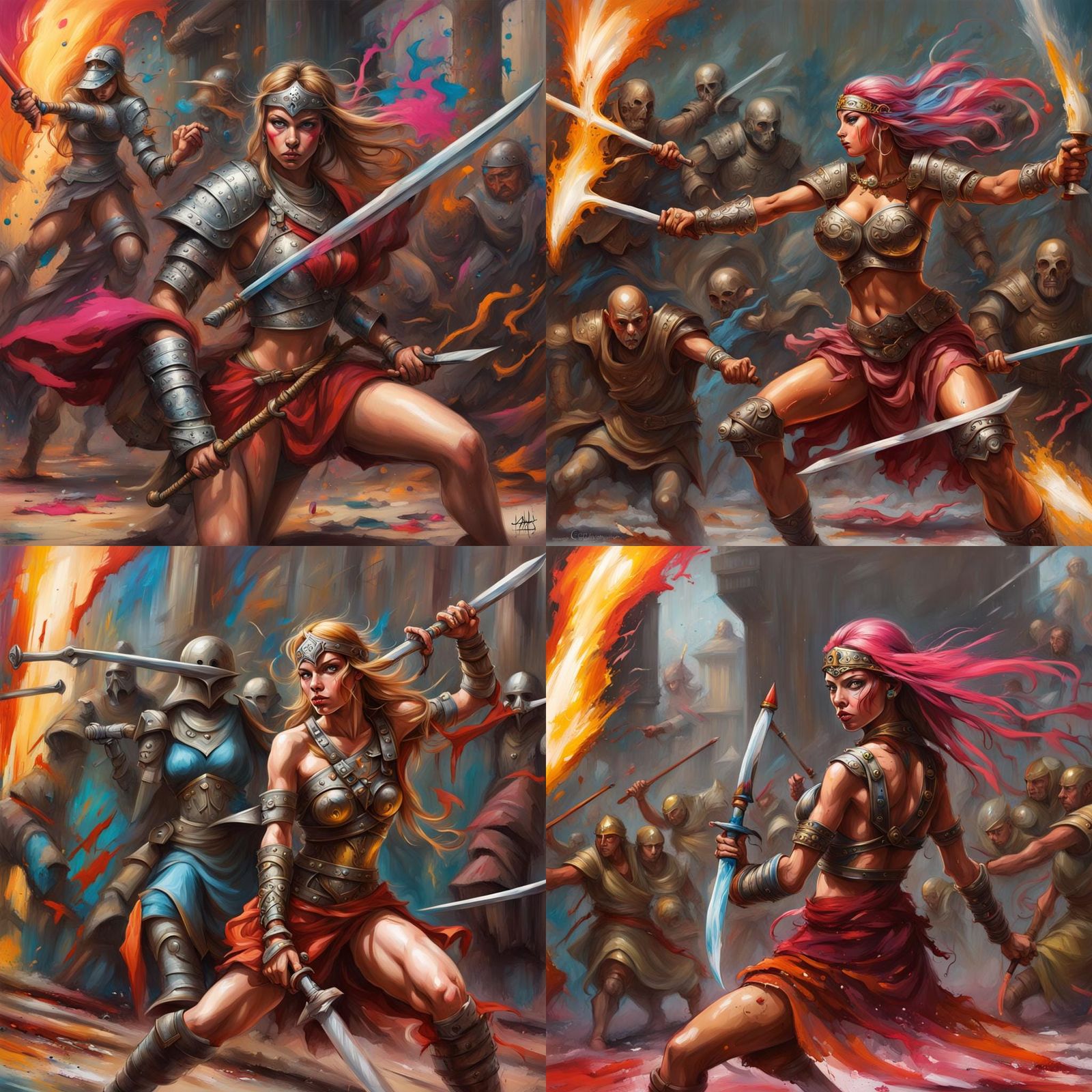 Warrior Princess vs Traitor Monks: Graffiti Street Art