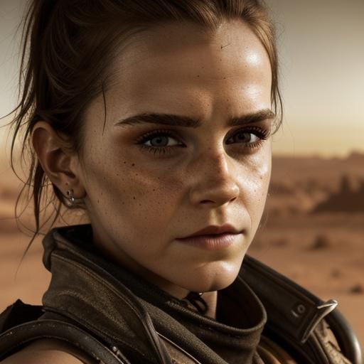 Emma Watson in Post-Apocalyptic Desert as Digital Art