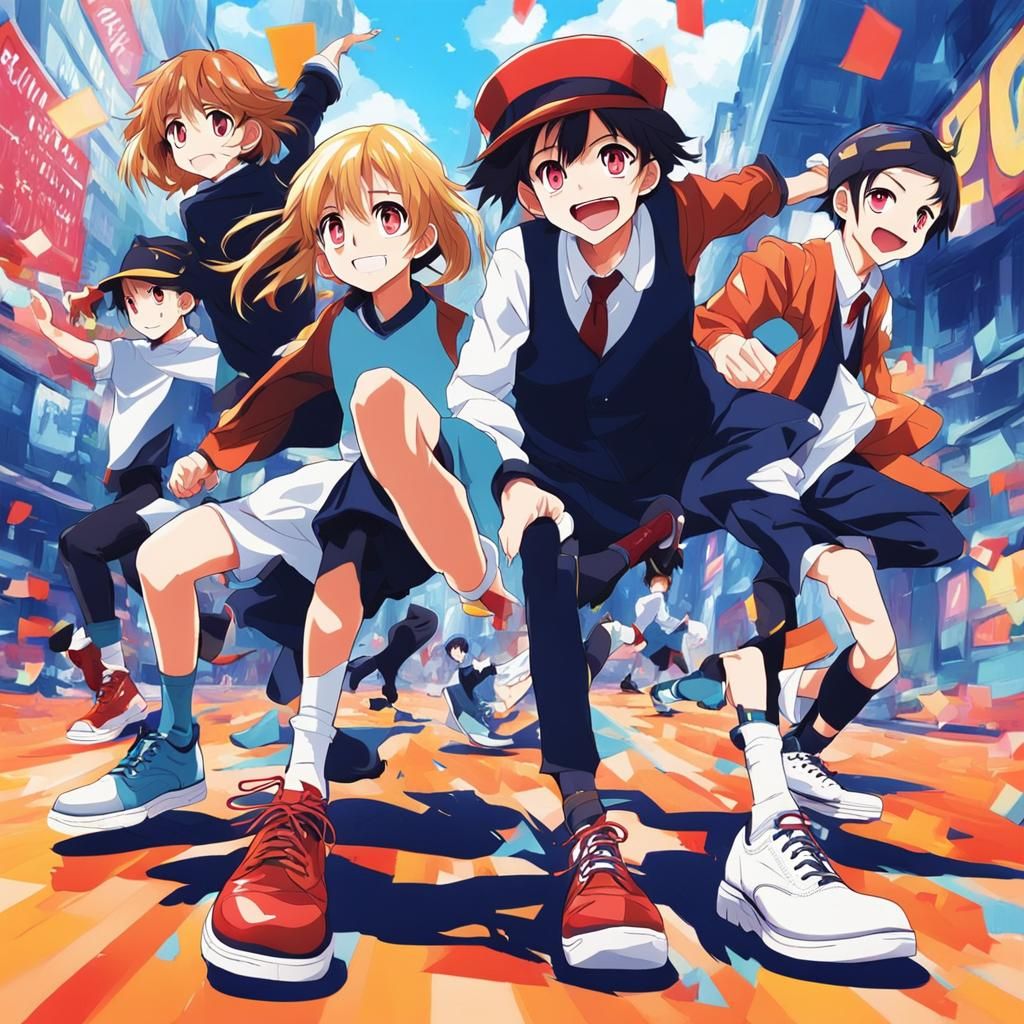 Dynamic Shoe Poster Inspired by Anime Tap Dance