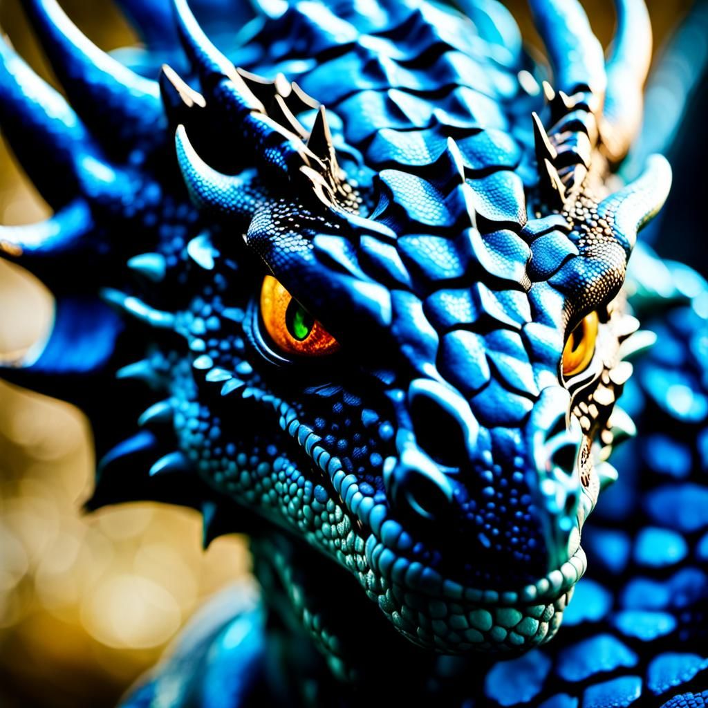 Hyperrealistic Dragon Head in Tolkien Style