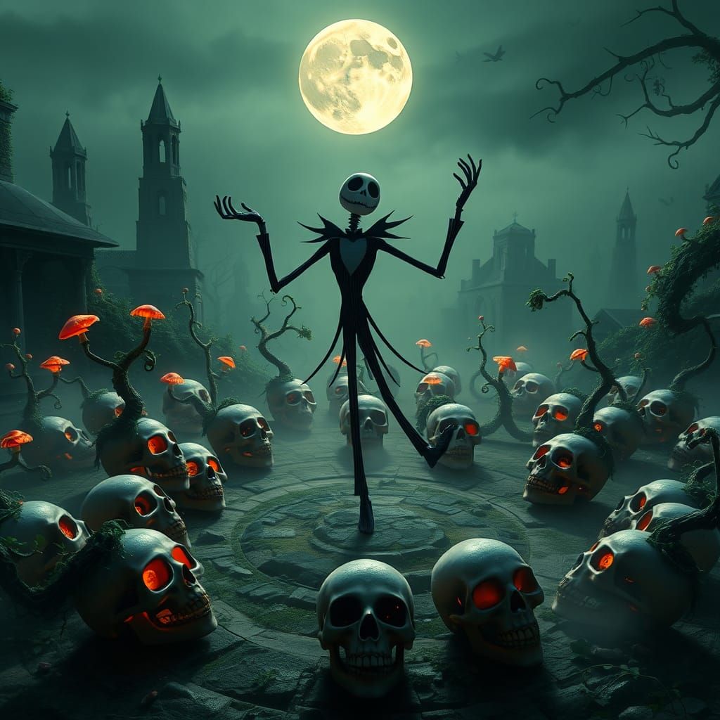Jack Skellington's Eerie Dance Under the Moon