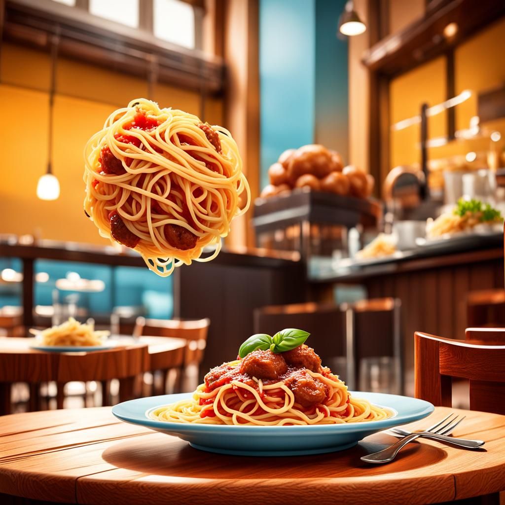 A Floating Spaghetti Meatball AI Fail lol