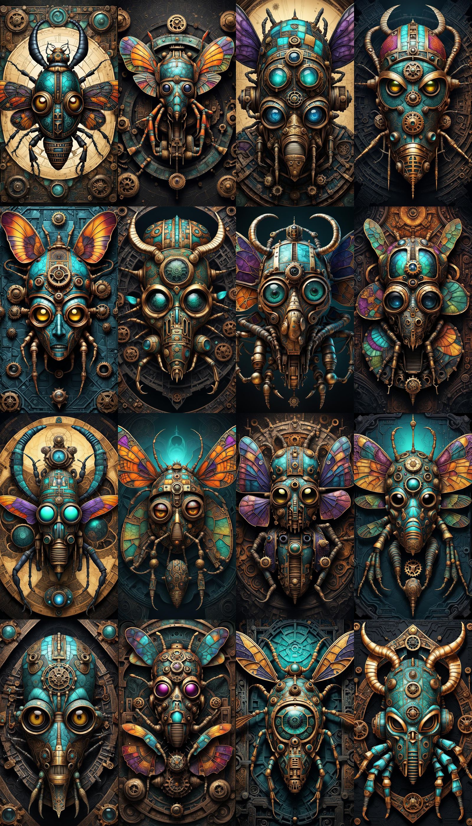 Steampunk Insect Egyptian Tomb Mask in 4K