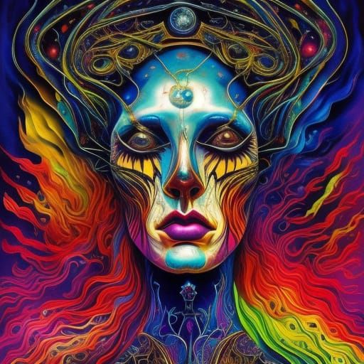 Surreal Portrait of Sleeping Woman with Melting Clock