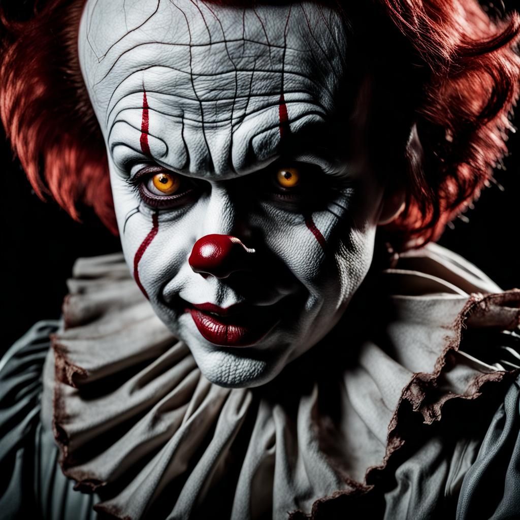 Terrifying Pennywise Portrait in Horror Ambient Light