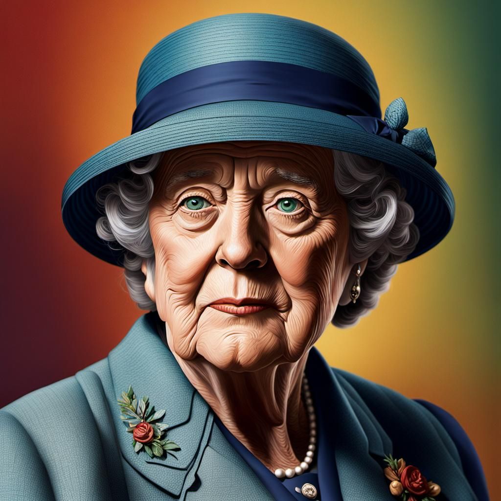 Agatha Christie as Miss Marple: Hyperrealistic Portrait