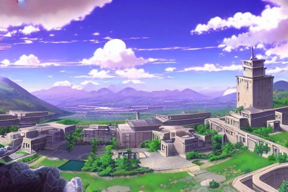 Anime School Campus Inspired by Final Fantasy 8
