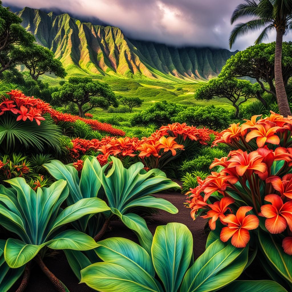 Vibrant Colors of Hawaii in Hyperrealistic Detail