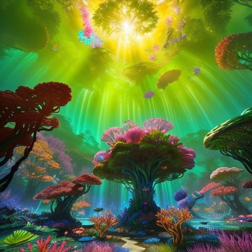 Lush Biopunk Forest: Where Nature Meets Technology