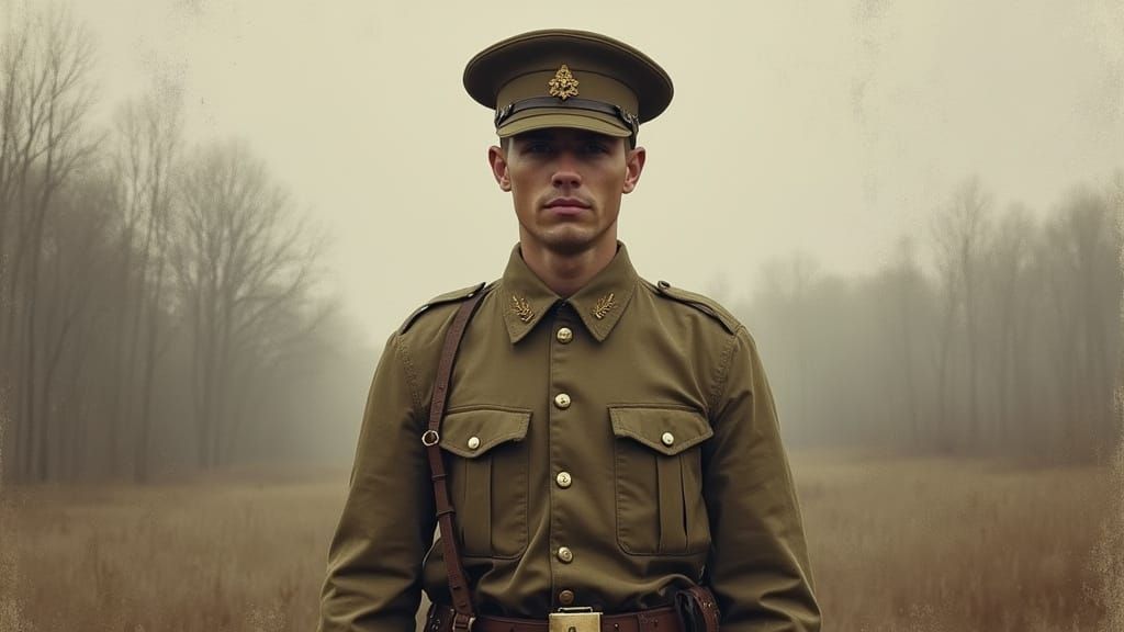 Somber Unknown Soldier in Impressionist Style