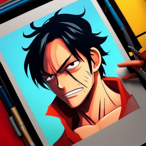 Luffy Portrait in Hyperdetailed Art Style