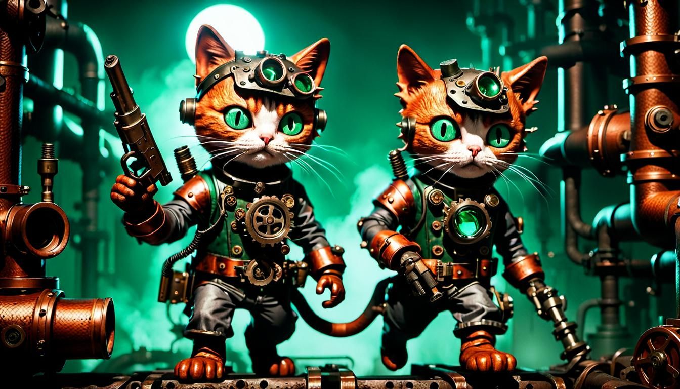 Steampunk Kitty in Industrial Rebellion