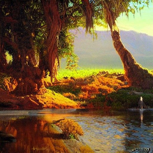 Surreal Dreamscape Oil Painting in Gurney Style