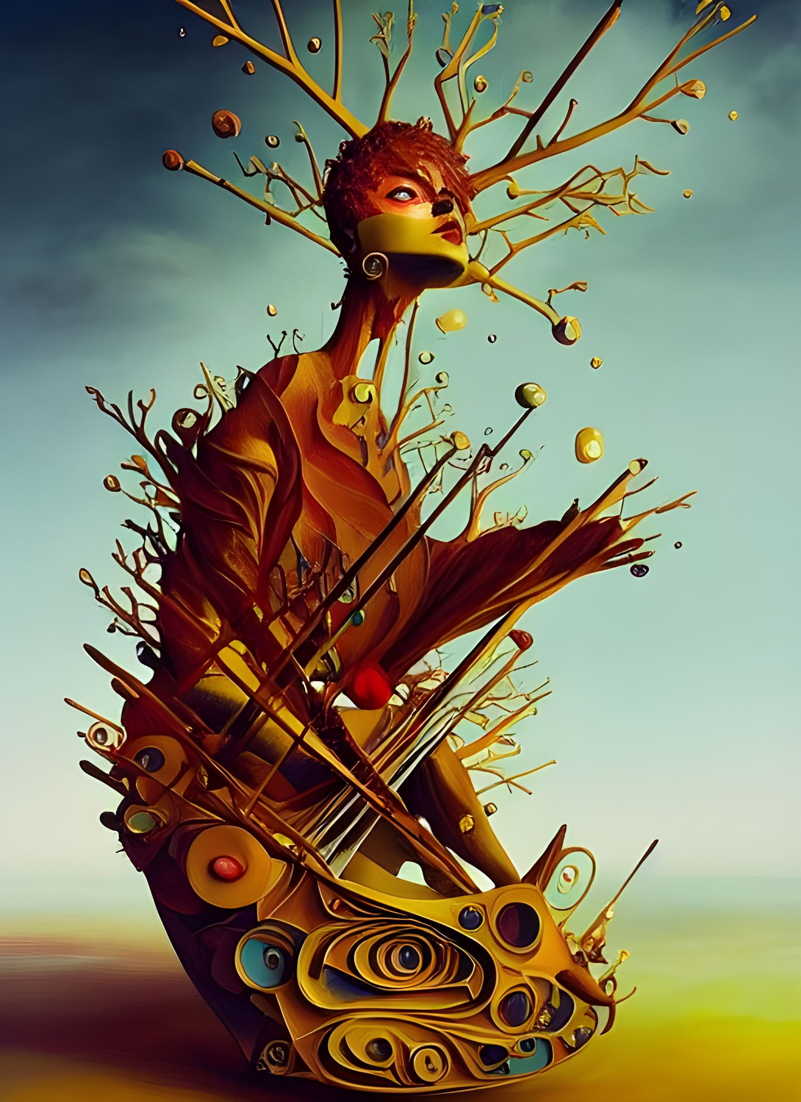 Magical Biological Landscape in Surreal Style