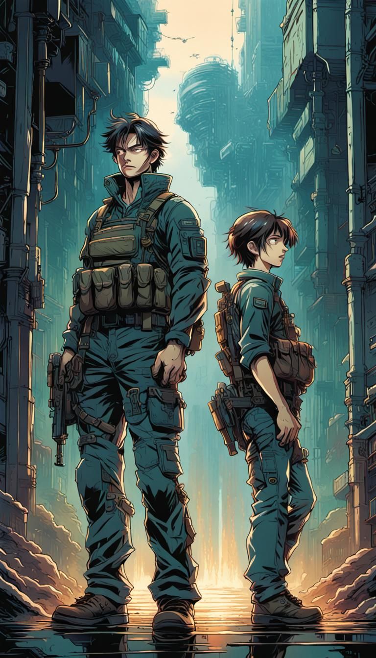 Two-Faced Commando: Comic Book Art in Anime Style