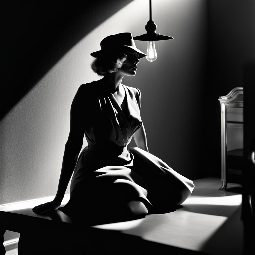 Woman in Shadows with Dynamic Lighting