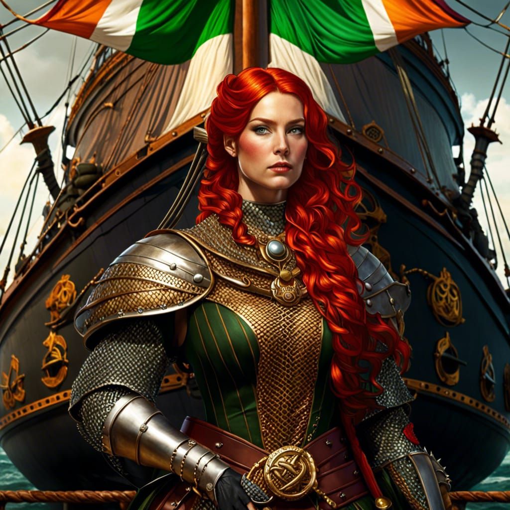 Irish warrior and her ship