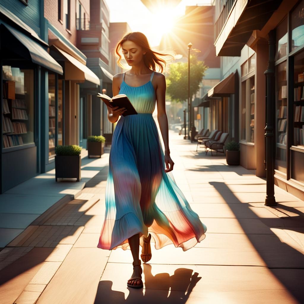 Woman Reading in Flowing Dress: Concept Art