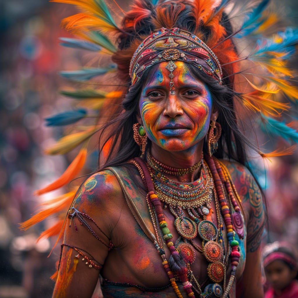 Colorful Indian Paint Festival in HDR