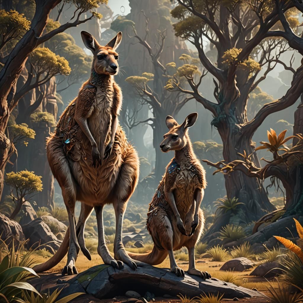 Fantastical Kangaroo in Detailed Matte Painting