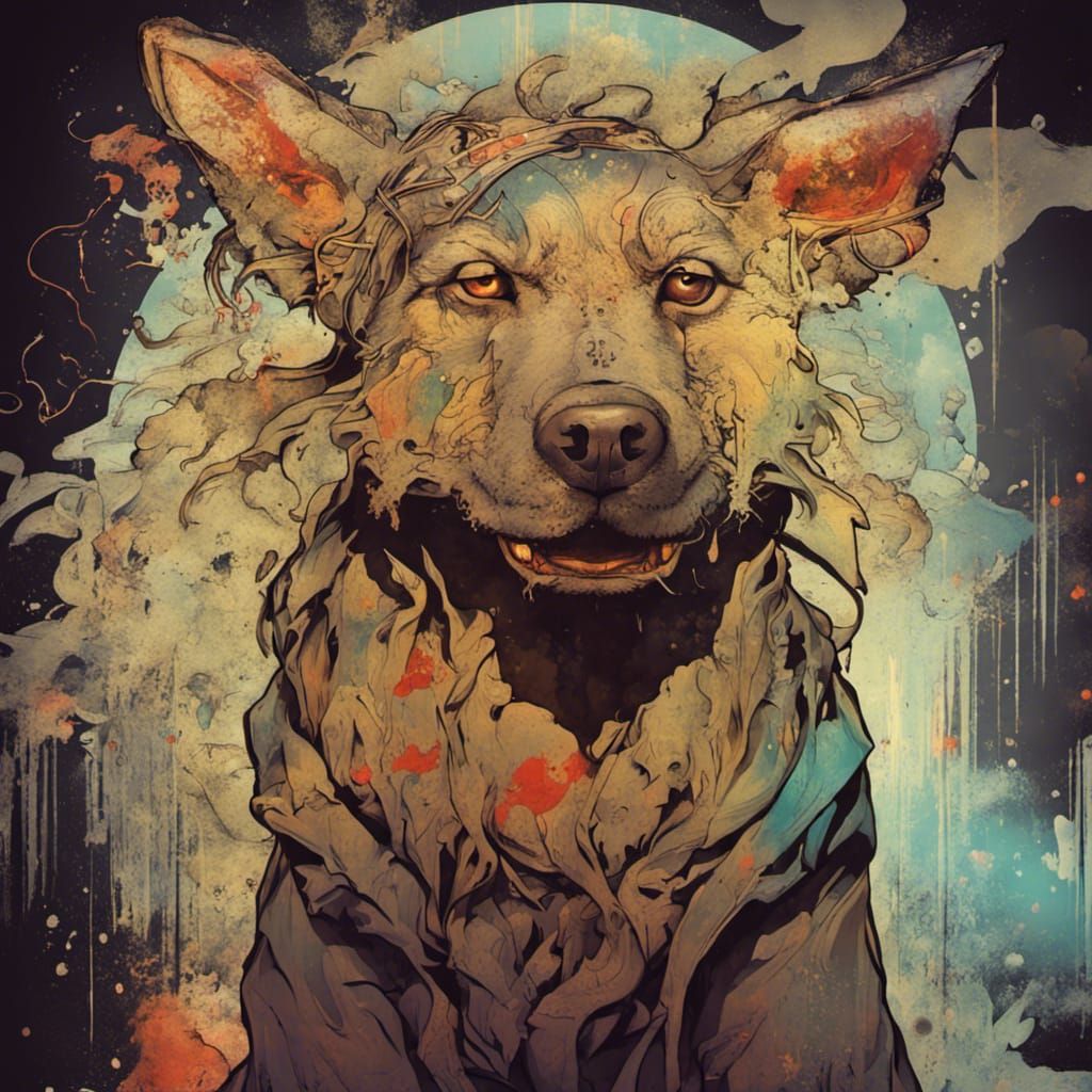 Dog Yokai: Art Nouveau Concept Art