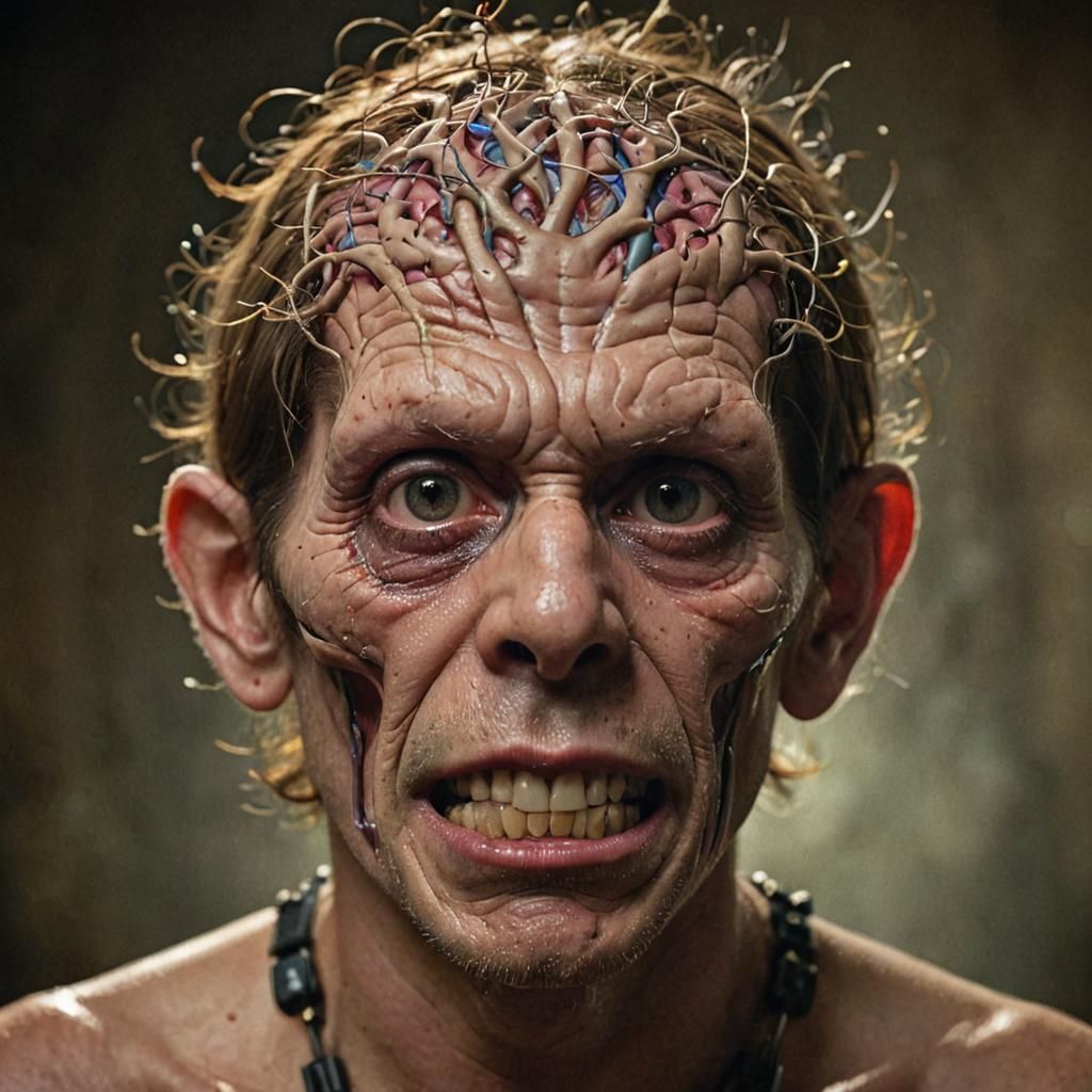 Sinister Laughing Face in Maximalist Colors