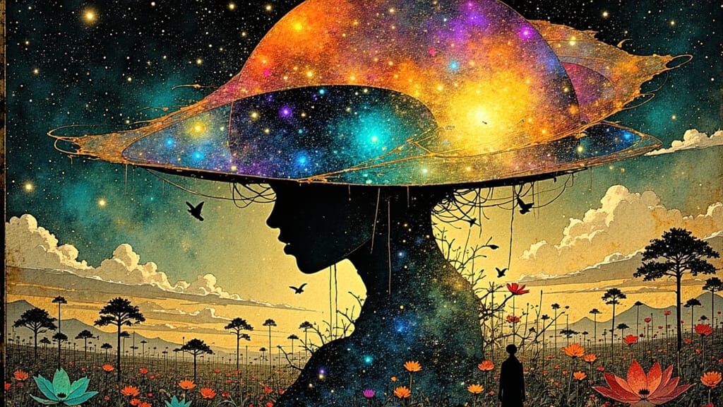 Cosmic Goddess in Vibrant Alcohol Ink