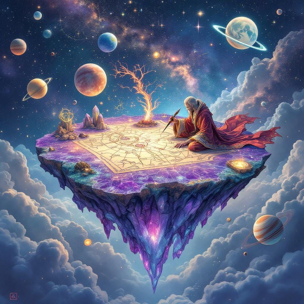 Celestial Cartographer Charts Constellations in Moebius Styl...