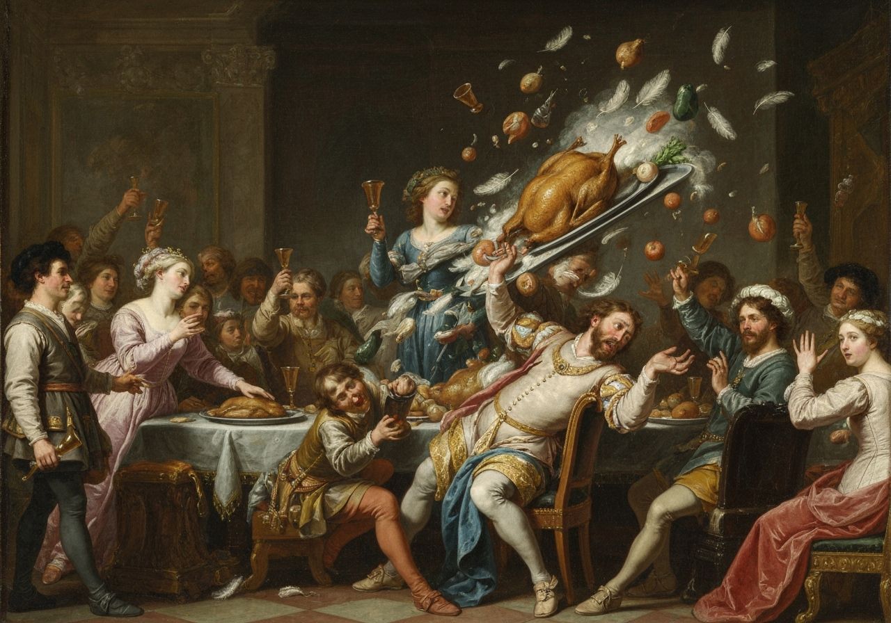 Medieval Banquet Chaos: Goose Incident