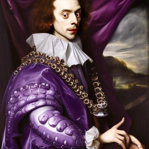 Gothic Crocodile Lord in Purple Hues