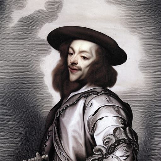 Gothic Crocodile Lord Portrait in Dark Purple