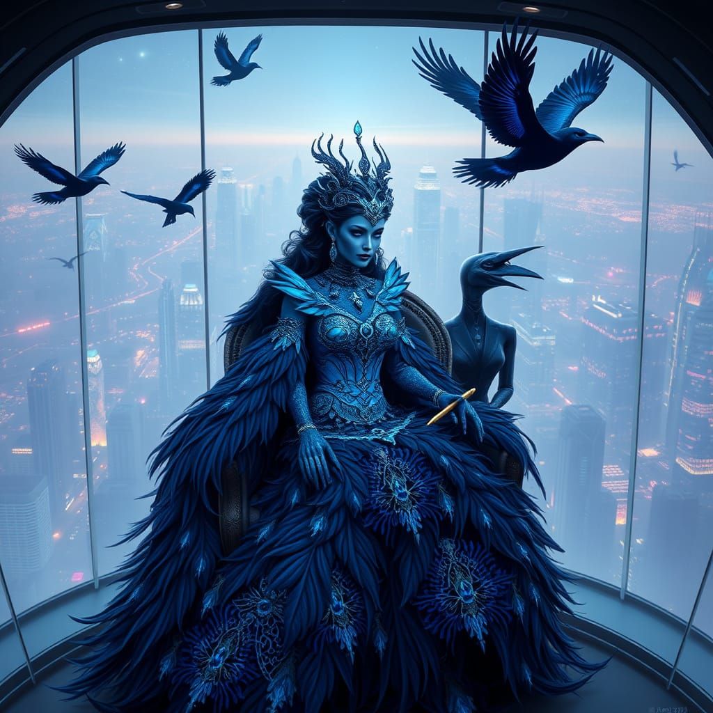 The Morrigan as a powerful modern CEO