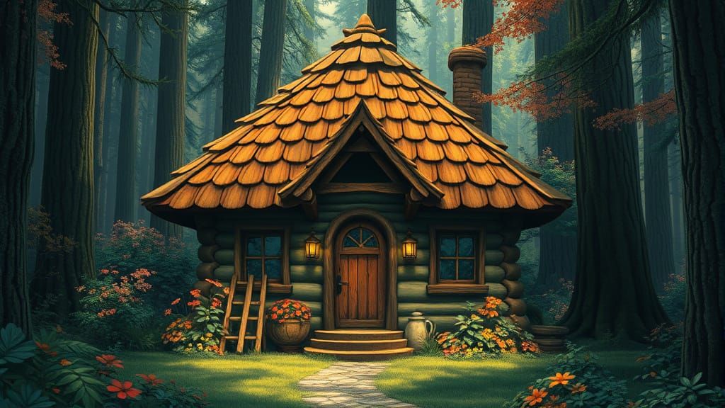 Cozy Forest House in Whimsical Style