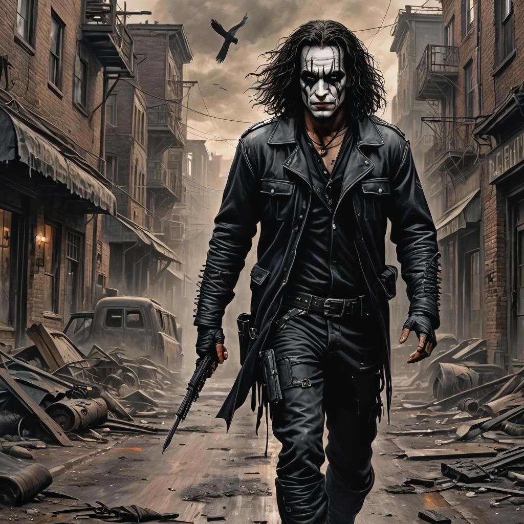 Post-Apocalyptic Crow in Dieselpunk Airbrush Art