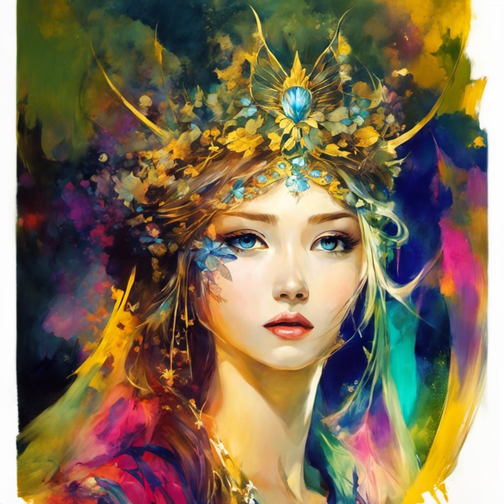 Fairy Queen Art Nouveau Concept Art