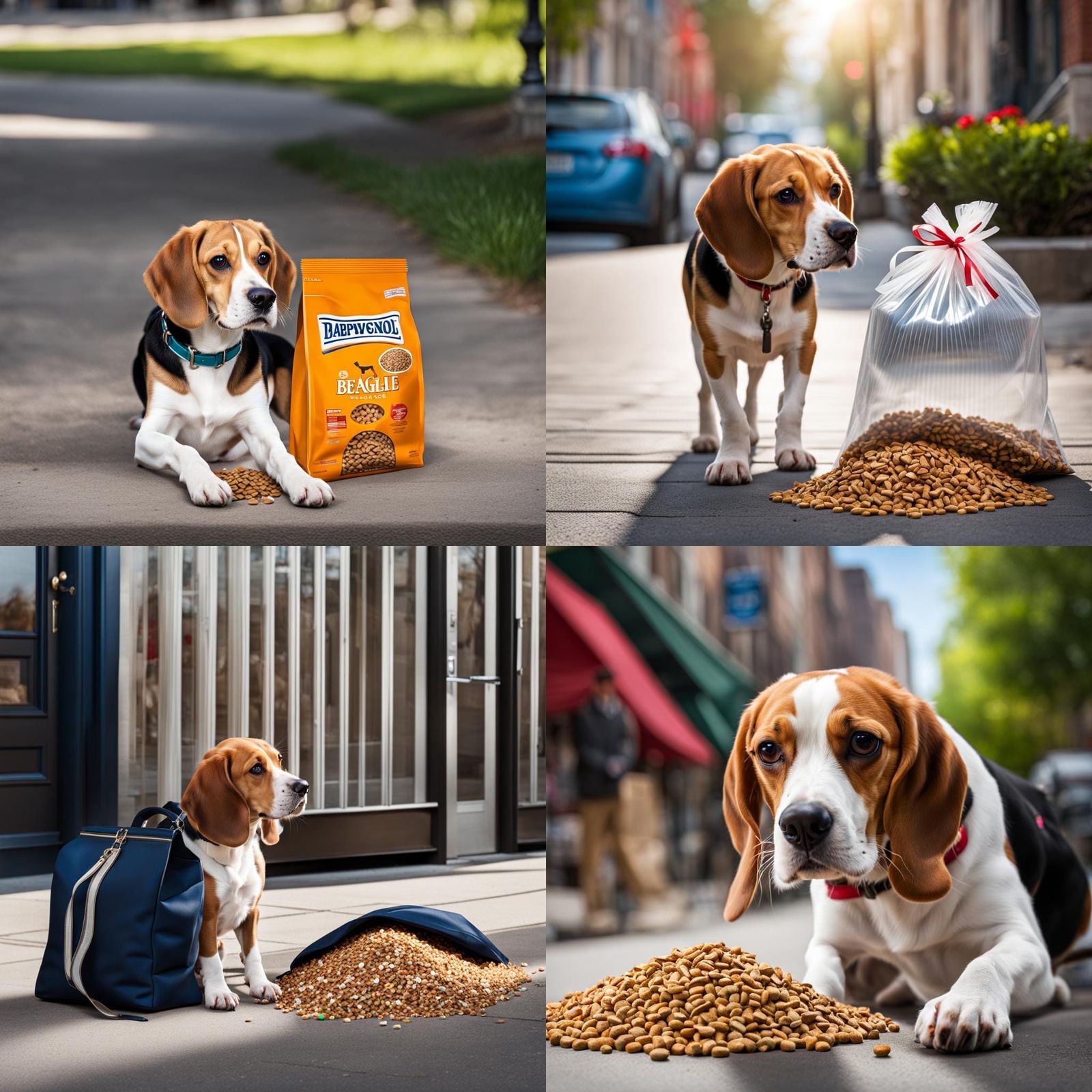 Crystalline Beagle Tempted by Dog Food