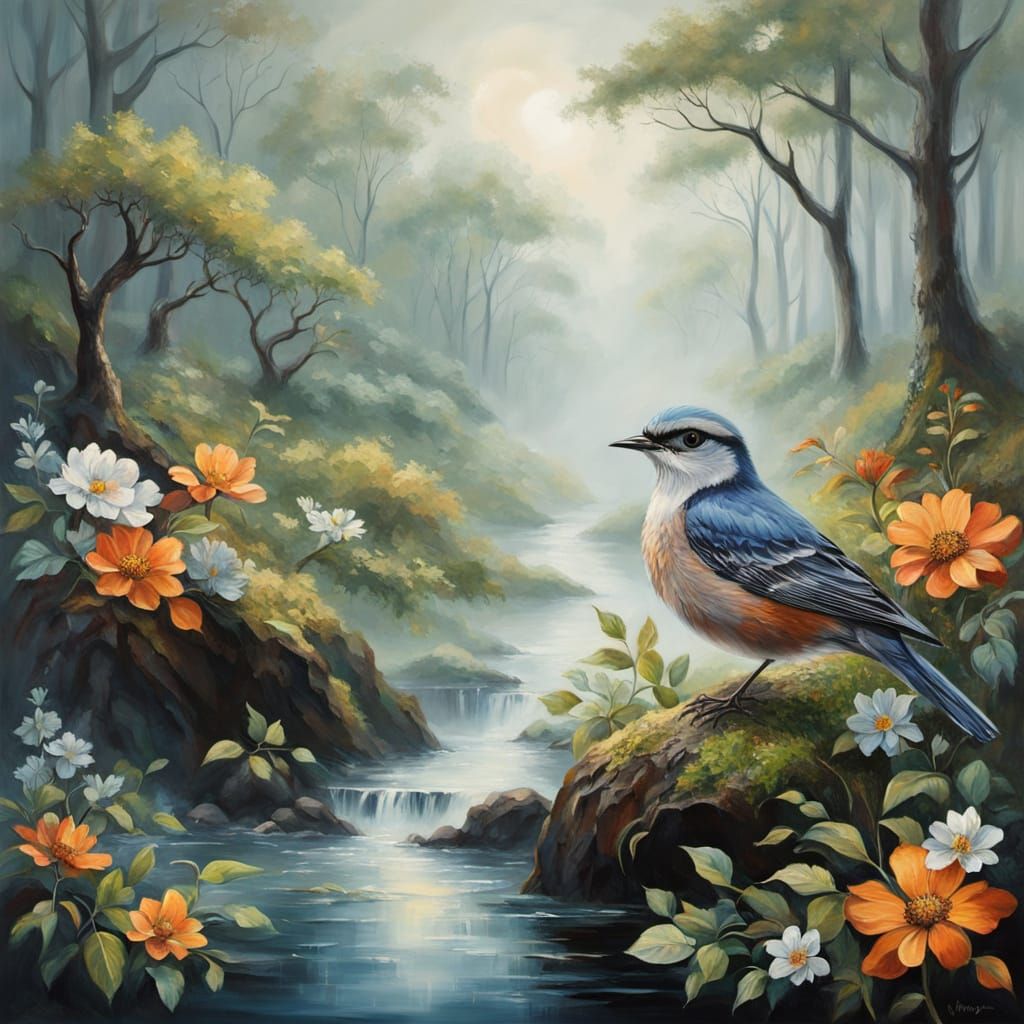 Earth as Forest Dweller in Oil Painting Style