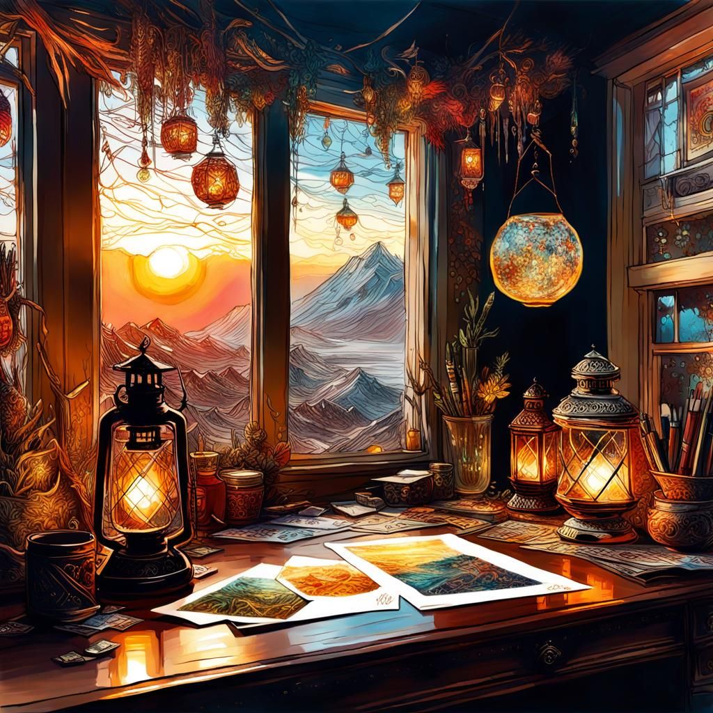 Artists cozy workshop