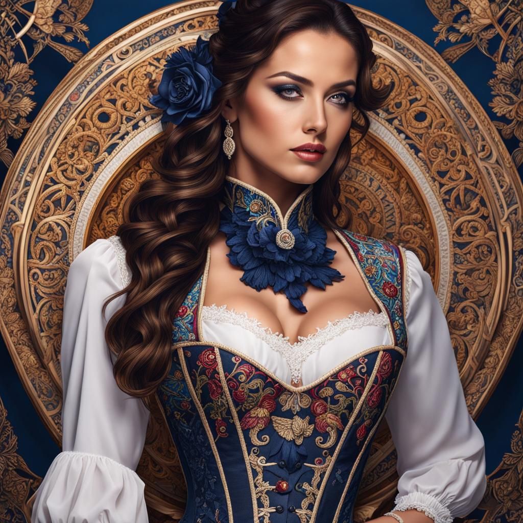 Brunette in beautiful corset