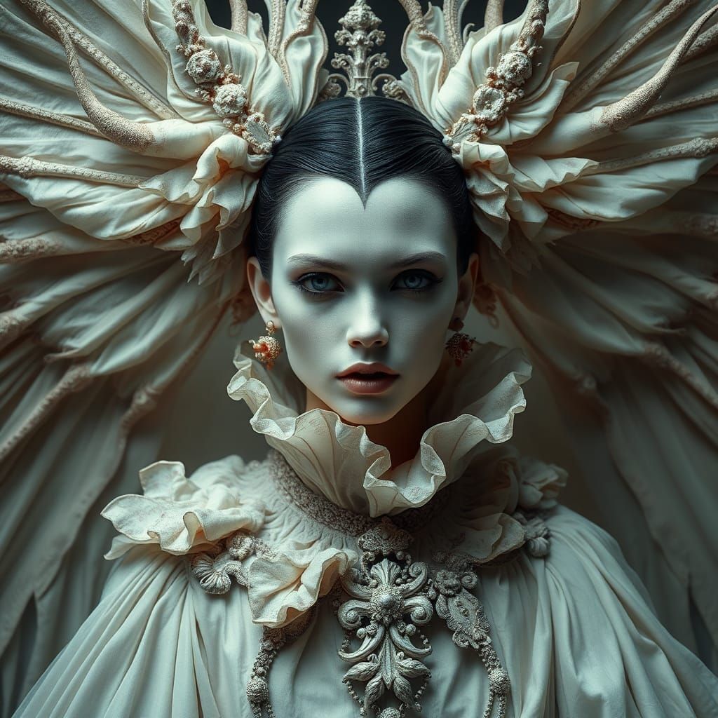 Ethereal Portrait in Avant-Garde Architectural Style