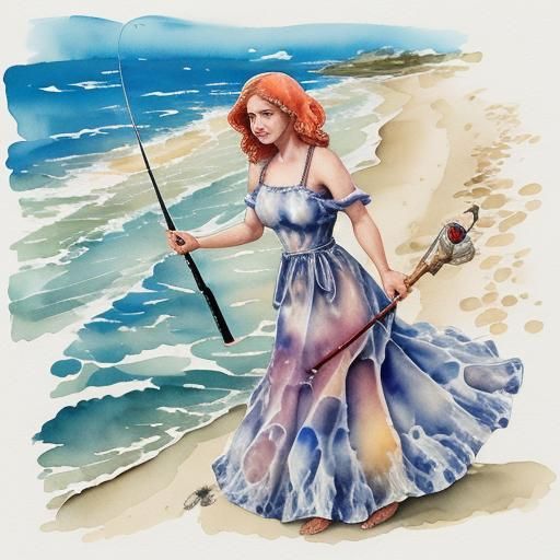 "With this rod i, the Goddess of the Sea fish greedy fisherm...