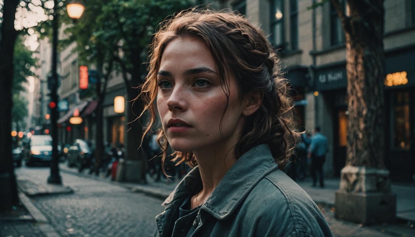 Dramatic Film Still in Cinematic Style