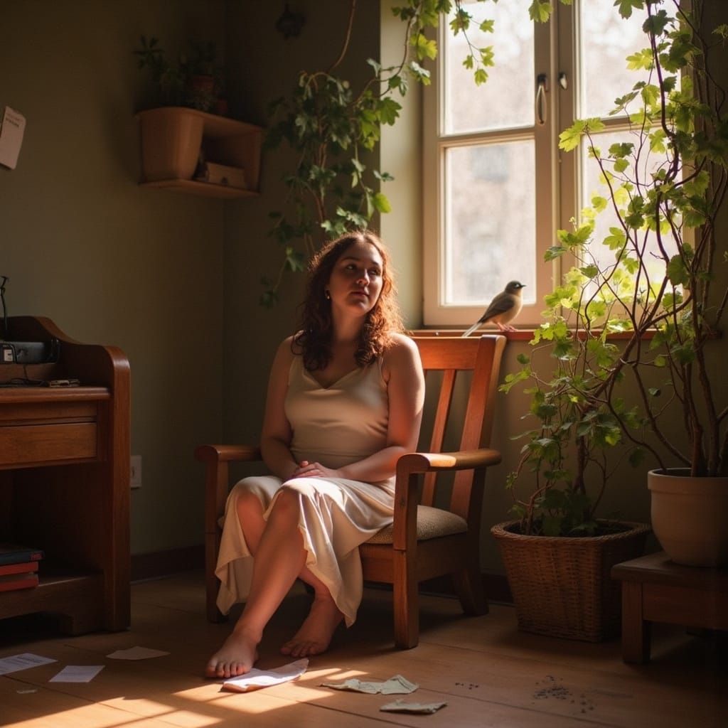 Cottagecore Self-Reflection: Healing in a Sunlit Room