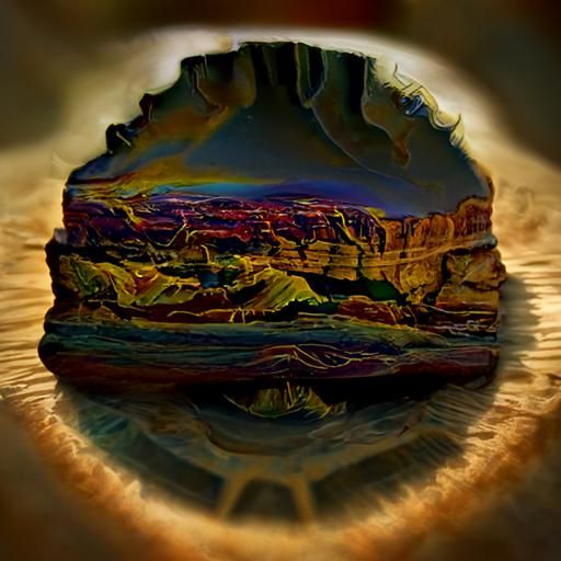 Black Hole Reflected in Desert Landscape