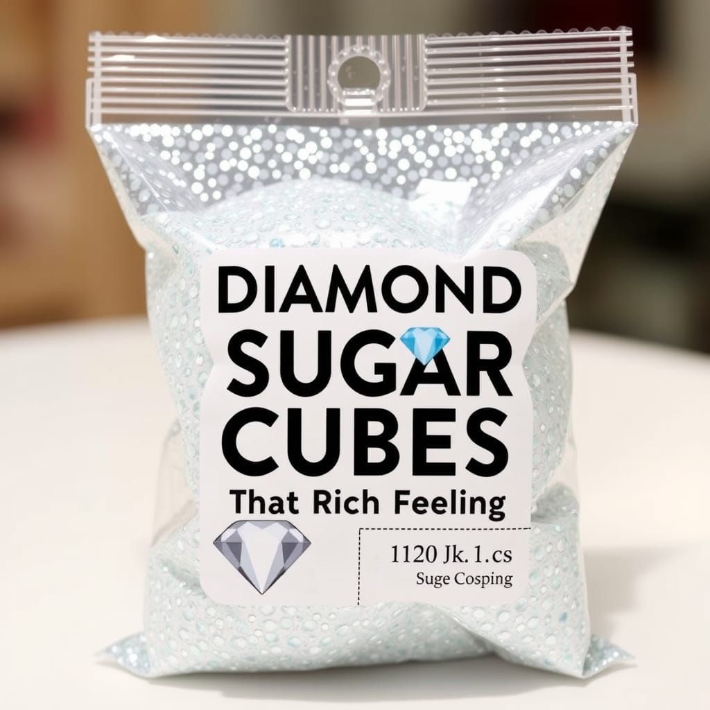 Diamond Sugar Cubes: Sparkly AI-Generated Concept Art